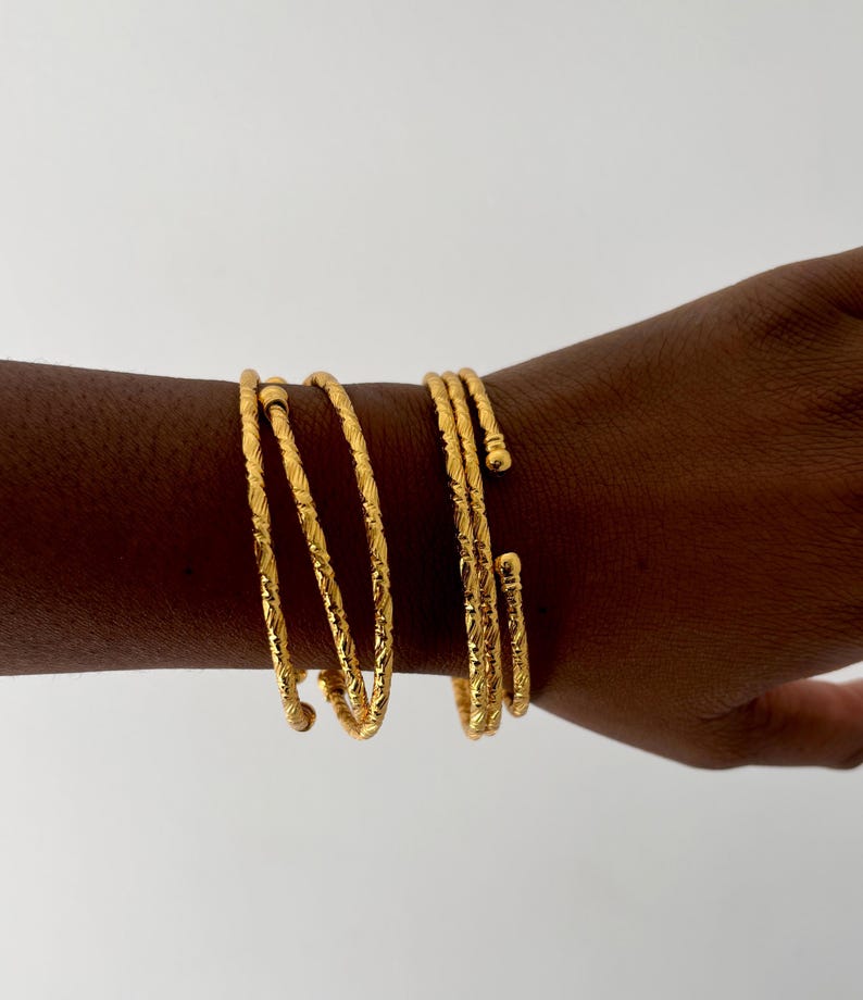 Conjunto de 6 pulseras apilables de diosa, estilo bohemio africano, ideal para el Día de la Madre. imagen 8