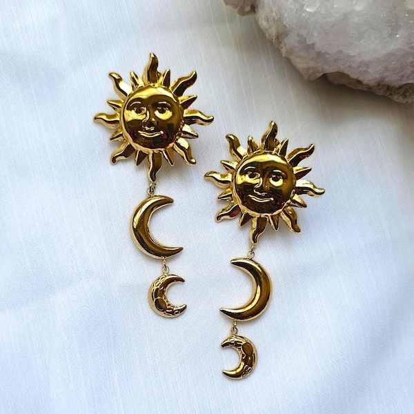The Original Sun Dangle Earrings, African Statement Jewelry, Bohemian Earrings, Gifts for Her, Tarnish Free