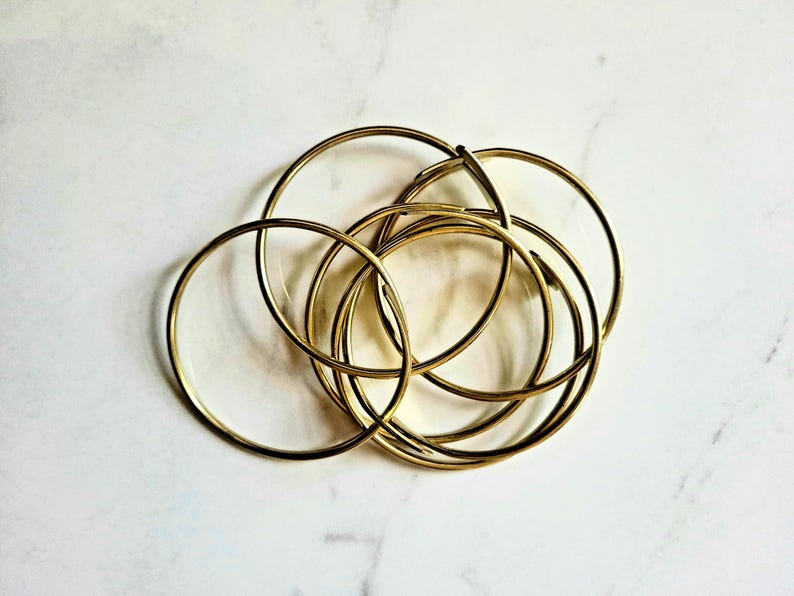 Raw African Brass Bangles, Stackable Bracelets, Boho Statement Bangles image 3