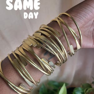 Raw African Brass Bangles, Stackable Bracelets, Boho Statement Bangles