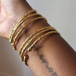 Conjunto de 6 pulseras apilables de diosa, estilo bohemio africano, ideal para el Día de la Madre. imagen 6