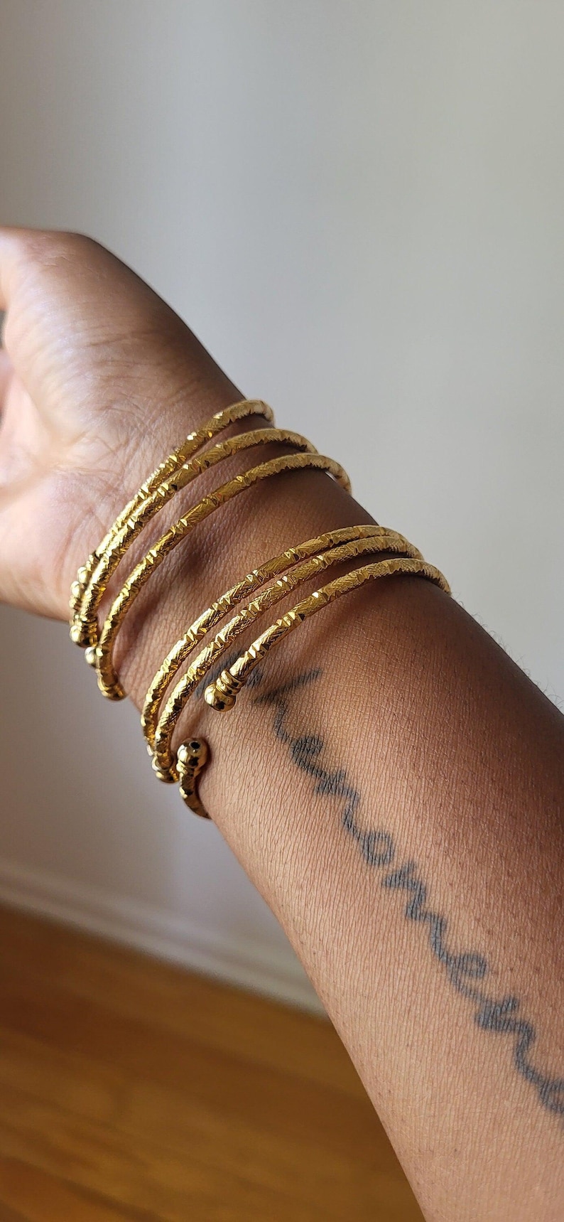 Conjunto de 6 pulseras apilables de diosa, estilo bohemio africano, ideal para el Día de la Madre. imagen 6
