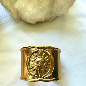 Radiant Sun Goddess Statement Cuff, Bohemian Bangles, Boho Jewelry, Trendy Bohemian Bangle