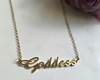 18k vergulde godinketting - Boho roestvrijstalen hanger