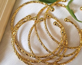 Sacred Goddess 6 Piece Bangle Set, Geometric Stackable Bracelets, Boho African Stacking Bangles, Mother's Day Jewelry