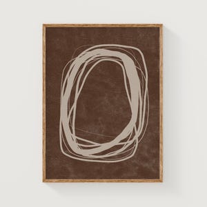 Brown abstract lines art print, digital download brown and beige print, scandi abstract wall art, earth tones minimalist neutral art
