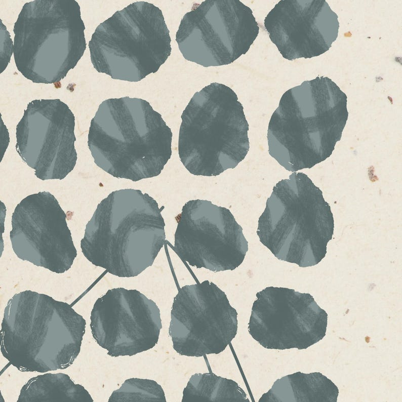 May include: Abstract pattern of overlapping circles in shades of blue on a beige background.