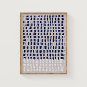 Navy blue minimal abstract wall art, blue digital art, blue living room print, indigo printable art, minimalist art print