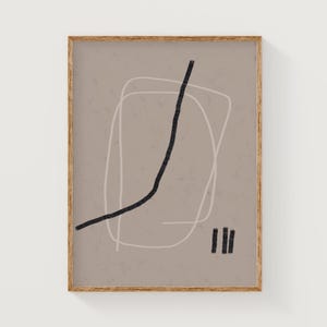 Beige digital art print, minimal abstract line art, neutral scribble art, printable wall art, scribble abstract art, scandinavian art print