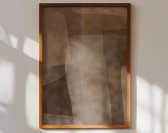 Brown wabi-sabi art print, neutral scandinavian wall art, japandi art print, minimalist home wall decor, modern elegant printable art