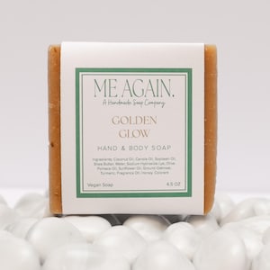 Golden Glow Handmade Soap – Brightening Orange Turmeric Bar with Oatmeal & Honey