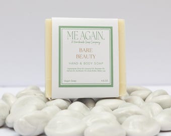 Bezzapachowe wegańskie mydło w kostce: naturalne mydło ręcznie robione dla skóry wrażliwej