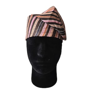 Handwoven Aso Oke Fila: Yoruba Wedding Cap, Traditional African Hat