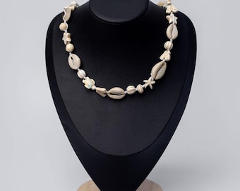 Handmade Cowrie Shell Necklace: Boho African Jewelry, Adjustable Fit