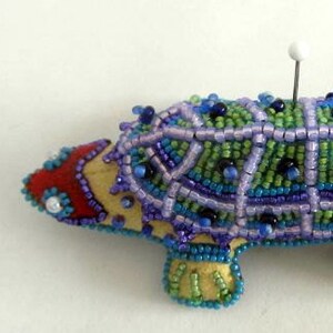 Bead Embroidered Turtle Pincushion Tutorial
