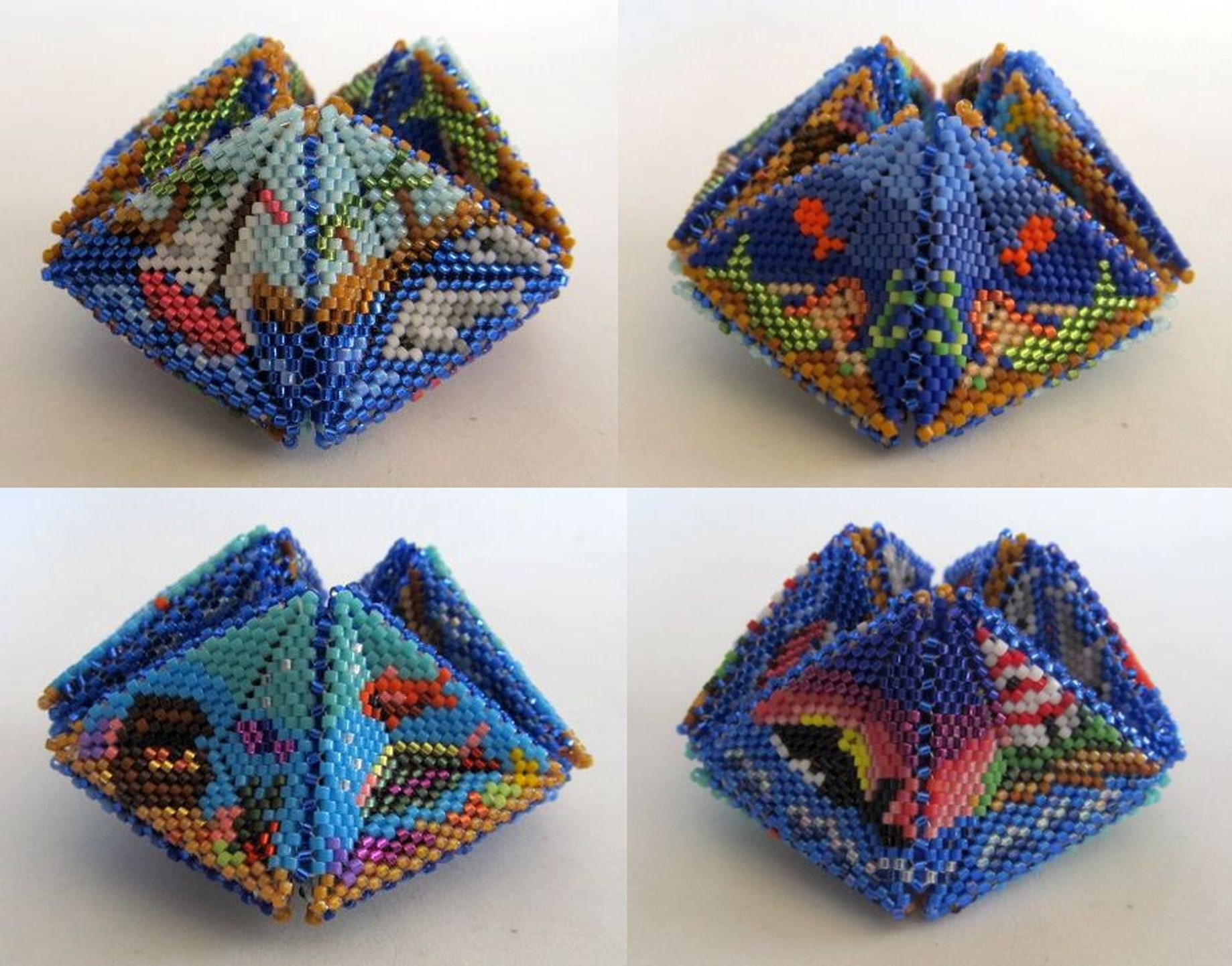 Beaded Kaleidocycle The Sea Etsy