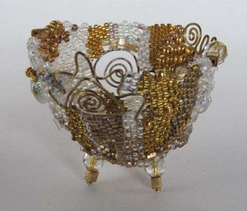 Patchwork beaded Vessel Etsy