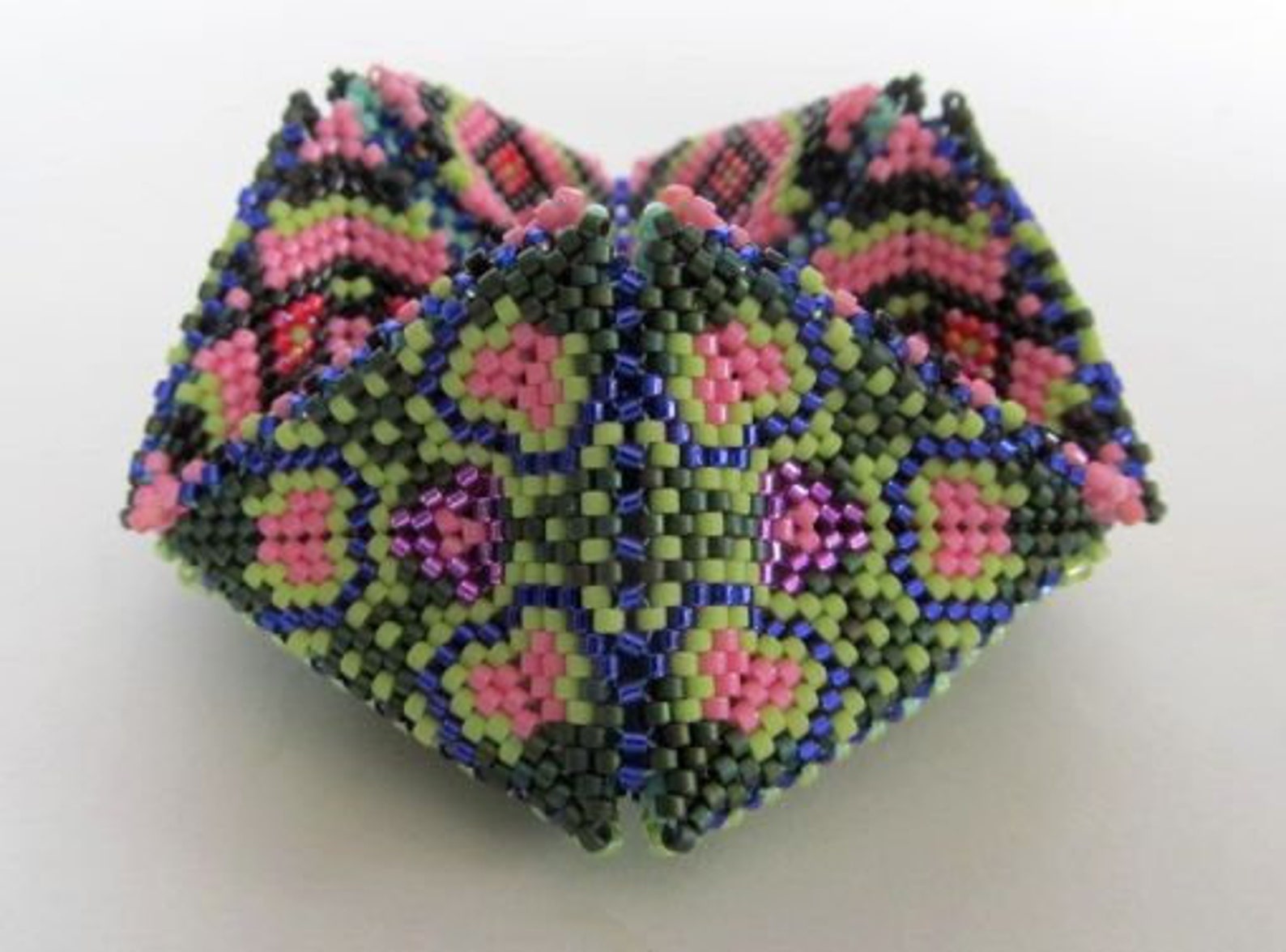 Beaded Kaleidocycle floral Fantasy Tutorial Etsy