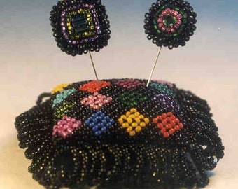 Right Angle Weave Harlequin Double-Sided Pincushion Tutorial