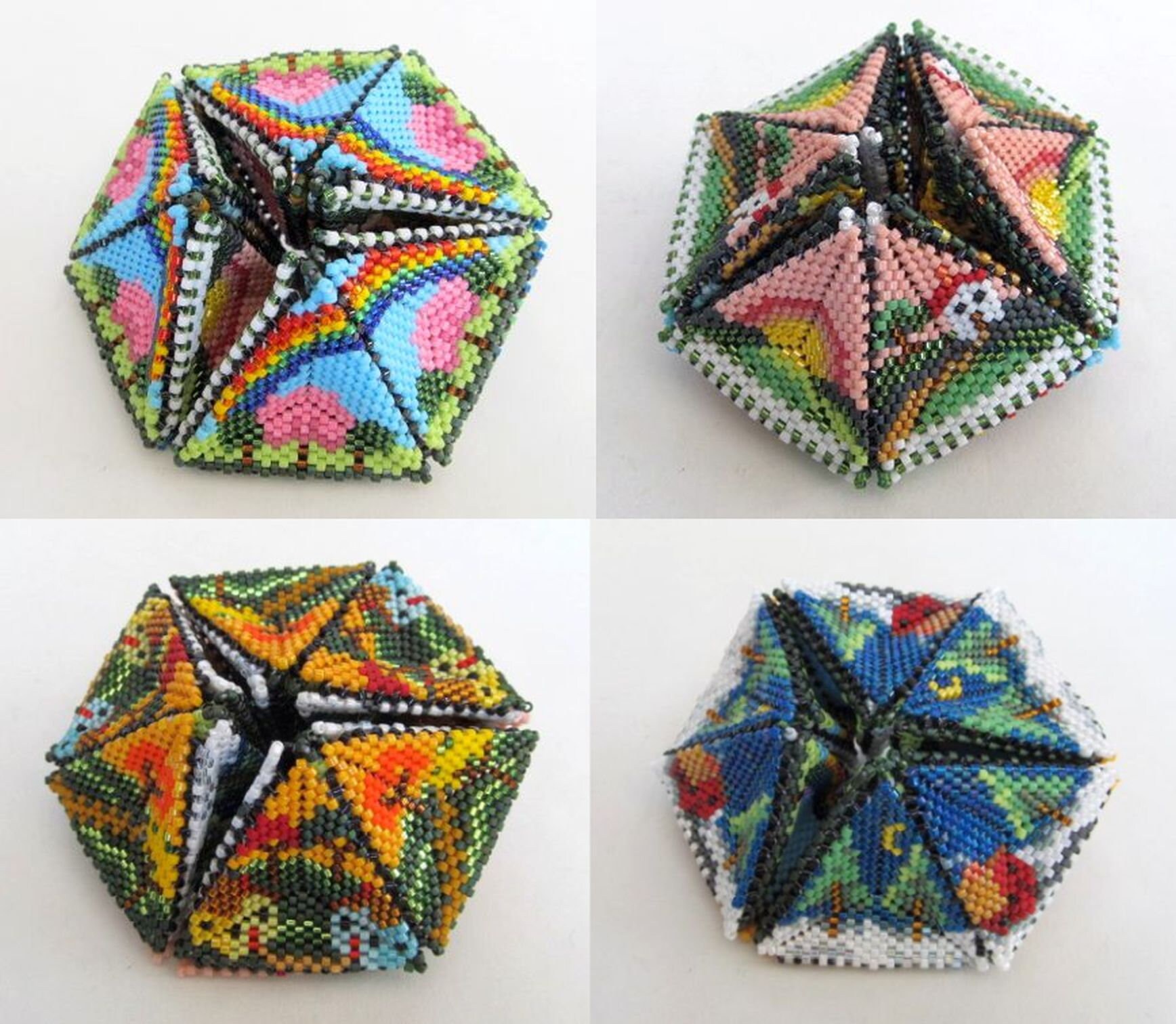 Beaded Kaleidocycle four Seasons Tutorial Etsy