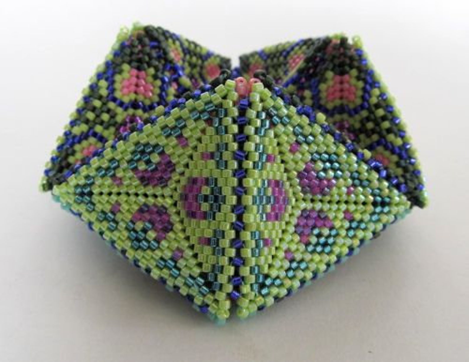 Beaded Kaleidocycle floral Fantasy Tutorial Etsy