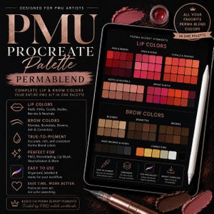 PMU Procreate Palette: Permablend Colors for Lip Blush and Brow Tattoo