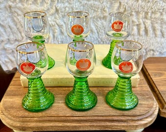 アンティーク 淡いエメラルドグリーン ワイングラス ゴブレット ホック