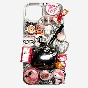 TOKYO TRINKETS - Custodia per telefono, cover per iPhone Kawaii 3D Decoden, custodia con ciondolo Y2K Giappone con strass