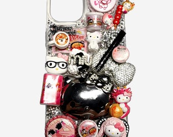 TOKYO TRINKETS - Phone Case, Kawaii 3D Decoden iPhone Cover, Y2K Japan Trinket Charm Bling Case
