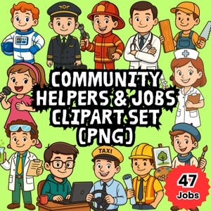 47 Career Cliparts - Community Helpers & Occupation Characters PNG