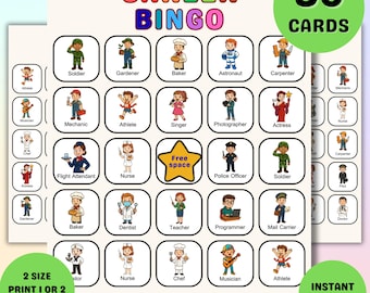 Career Bingo Game: 50 Unique Boards, ESL Classroom Activity (PDF Download)