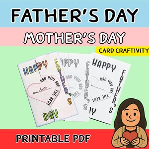 Carte de fête des pères | Carte pliable imprimable avec invites d'écriture
