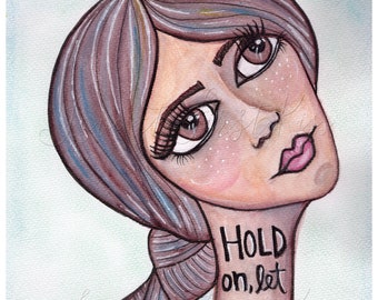 Portrait of a Woman, Art Print, Wall Art Decor Watercolor Painting 8 x 10 - Let Me Overthink This, Brown Eyes