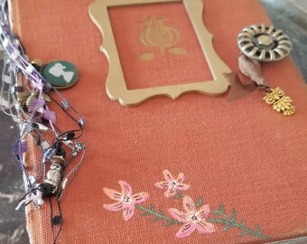 Garden House Junk Journal Handmade Book - Handpainted Flowers