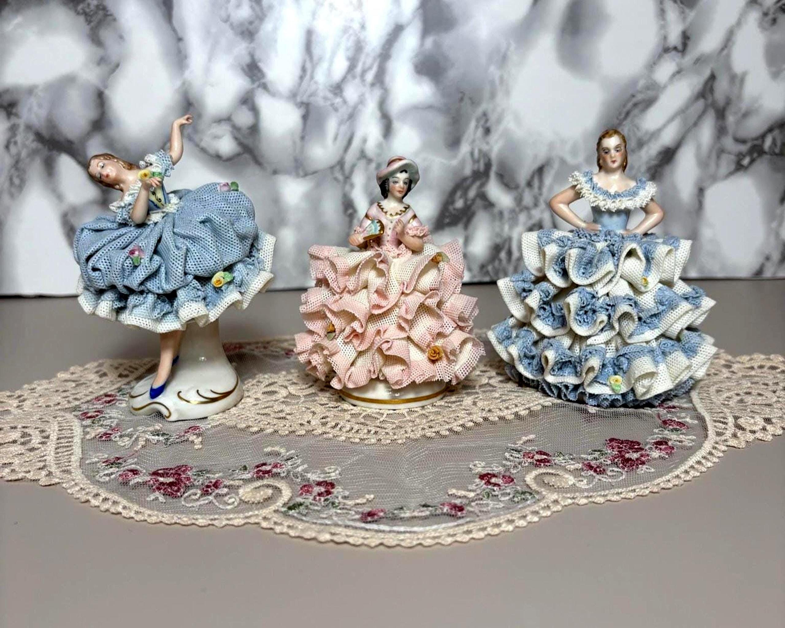 Irish Dresden Lace Figurines - Etsy