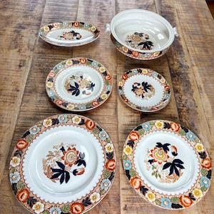 Vintage Woods Burslem Alhambra Dinnerware Set: 19-Piece Ceramic Stoneware