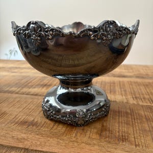 Ponchera antigua Sampson Mordan & Co., cuádruple, plateada. Cuenco inglés vintage para servir.