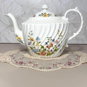 Vintage China Teapot, Aynsley Cottage Garden Fine Bone Made in England