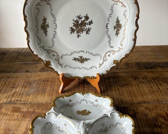 WEIMAR PORCELAIN Cobalt Blue Gold Leaves Collectible German China