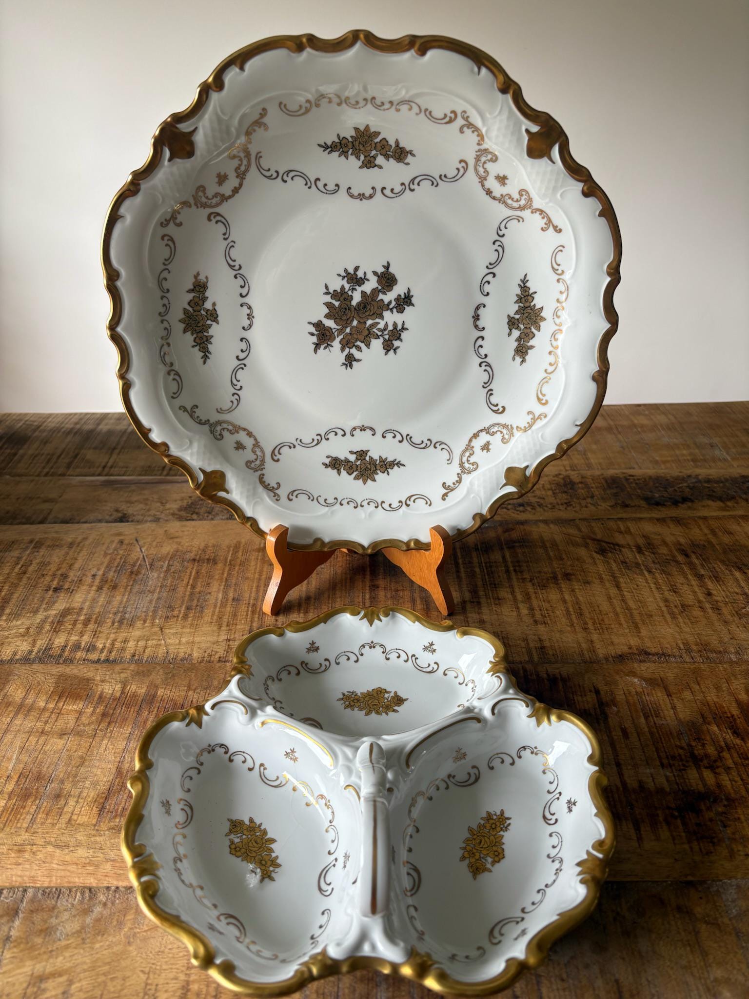 ドイツ製　Reichenbach金彩　薔薇紋プレート　廃盤品　送料込み0121 Reichenbach Plates - Etsy