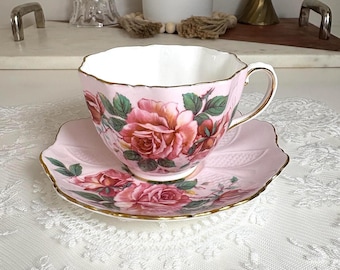 Teacup And Saucer, Vintage Paragon A2354 English Bone China Floral Set
