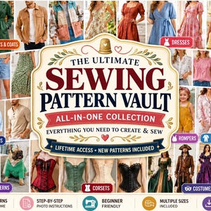 700+ Sewing Patterns Mega Bundle, All-in-One PDF Patterns, Women Men Kids, Dresses Tops Jackets Pants, Beginner Friendly