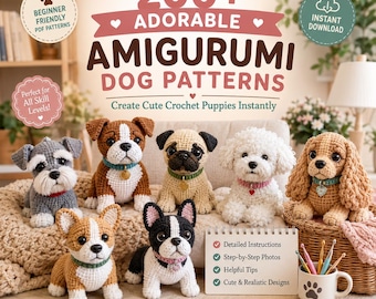 200+ Dog Crochet Patterns Bundle | Amigurumi Dog PDF Collection | Puppy Crochet Plushies | Instant Download