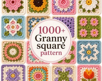 Ultimate Granny Square Crochet Bundle, 1000+ Patterns, Floral Motifs, Afghans & Blankets