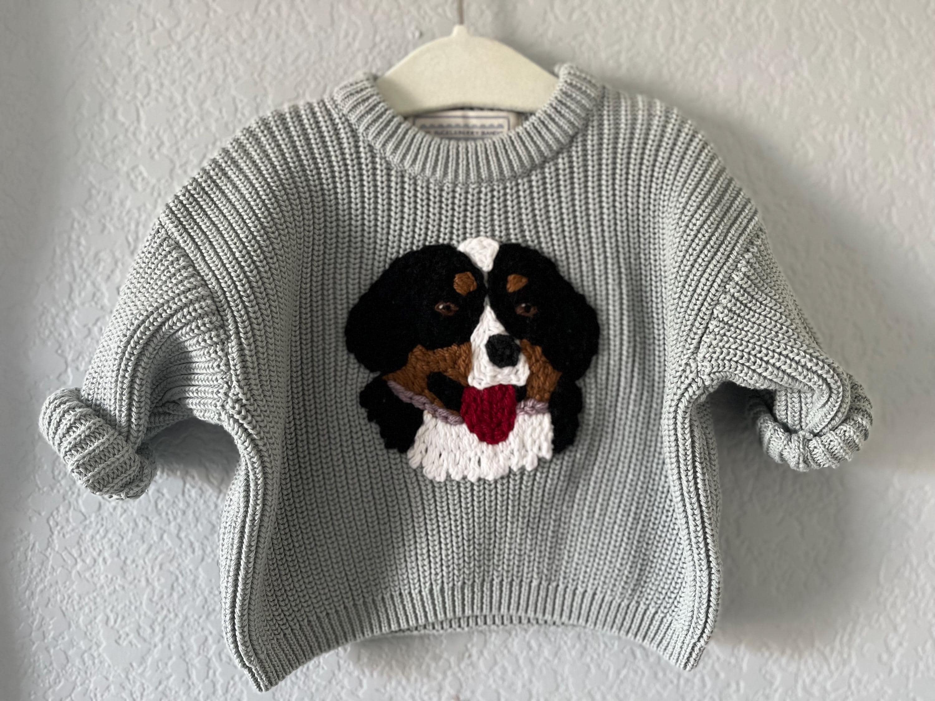 Personalized Dog Embroidered Baby and Toddler Sweaters. Custom, Hand-Stitched, and 100% Cotton