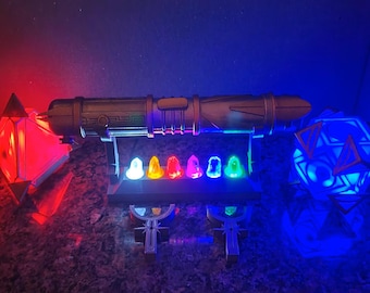 Galaxy's Edge LED Lightsaber and Kyber Crystal Stand *NEW VERSION*
