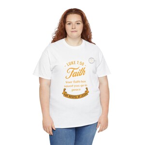 Faith Bible Quote Unisex Tee, Christian Religious Tshirt, Gospel of Luke Scripture Shirt, Inspirational Religious Gift, Church Tee,