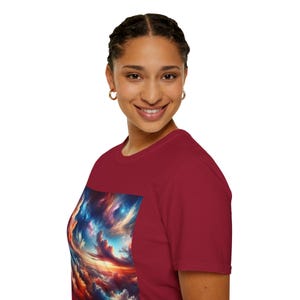 Dreamy Cloudscape Unisex Softstyle T-Shirt, Artistic Tee, Sky Art Shirt, Nature Lover Gift, Everyday Wear, Unique Graphic Tee