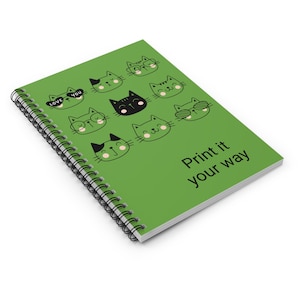 Cute Cat-Themed Spiral Notebook - Fun Stationery for Cat Lovers, Journaling, Back-to-School, Gift for Kids, Personalized Notebook