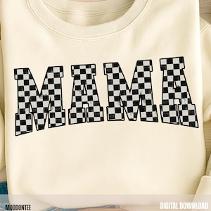 Digital Png File Mama Distressed Checker Printable Sticker Sublimation Dtg Dtf Design INSTANT DOWNLOAD